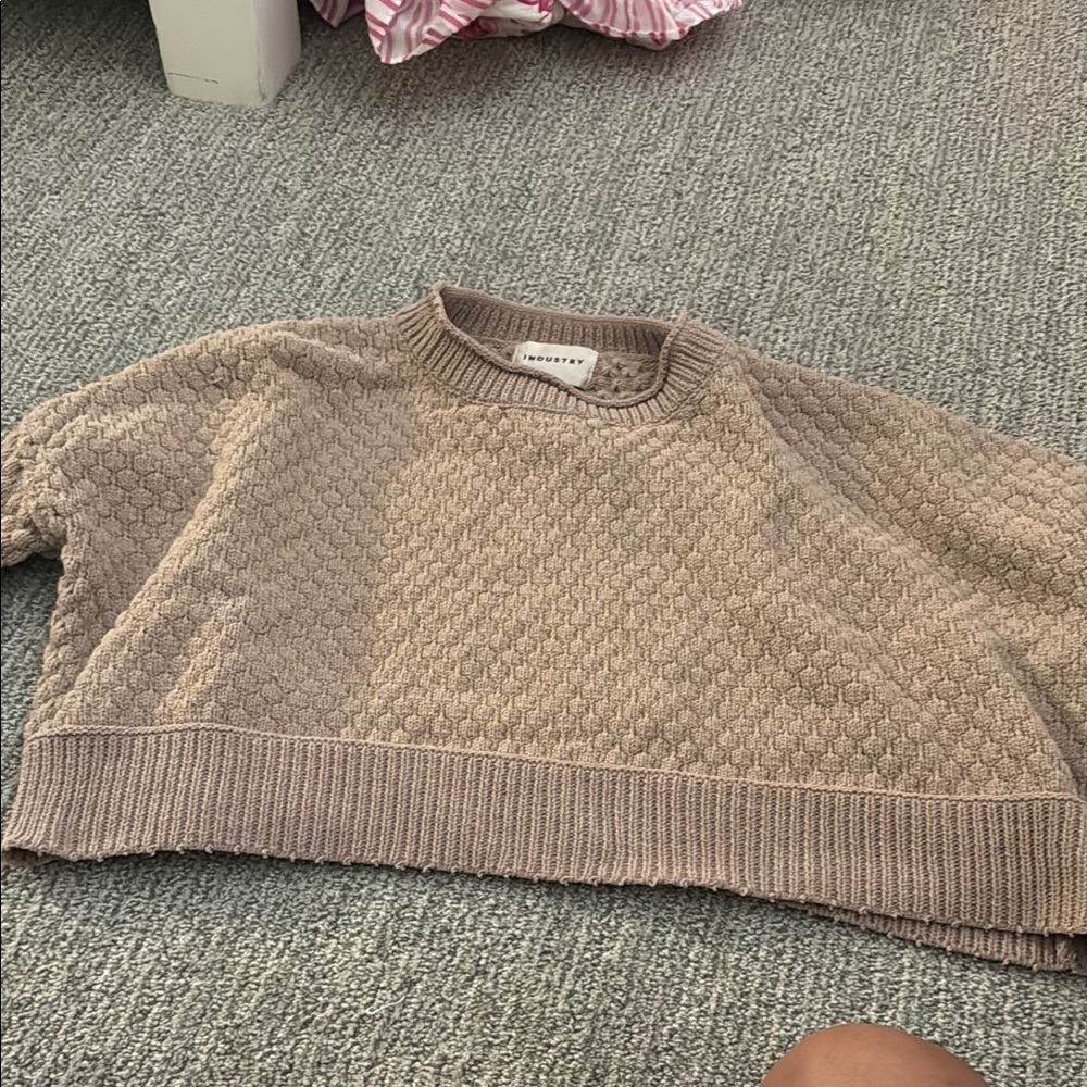 Tan Crew Neck Sweater with Timeless Style